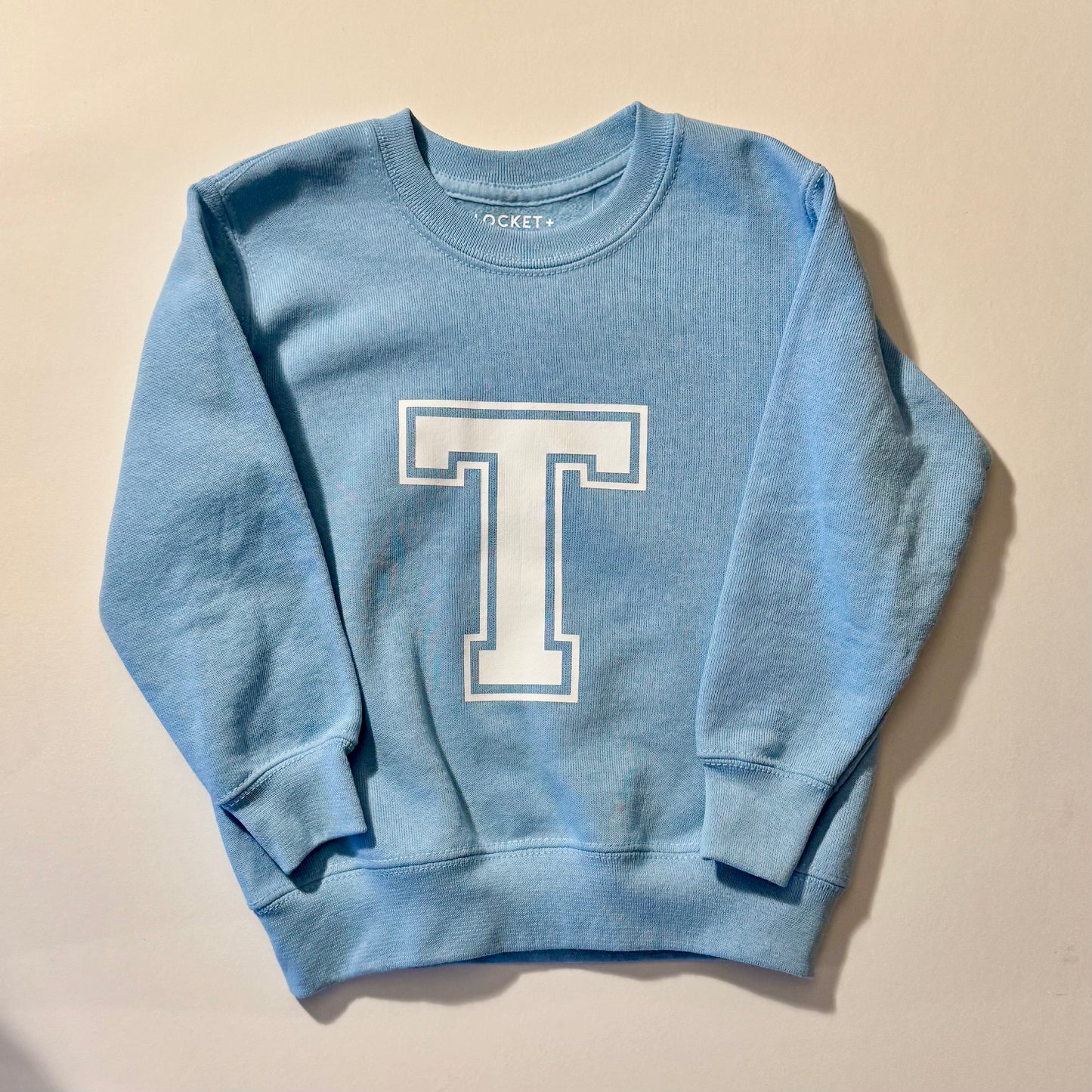 SALE Kids Personalised Varsity White Initial Sweatshirt - 3-4 years