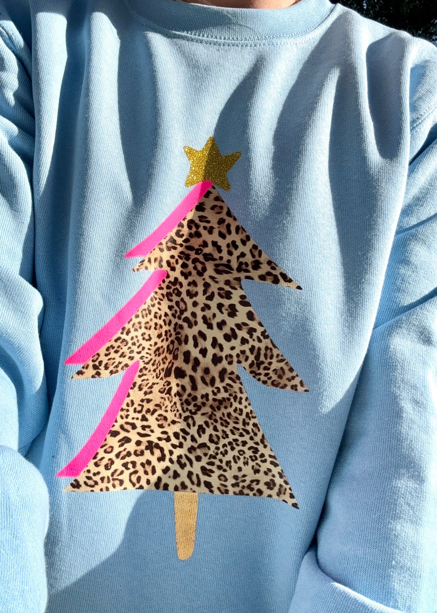Adult Leopard Print Christmas Tree Sweatshirt