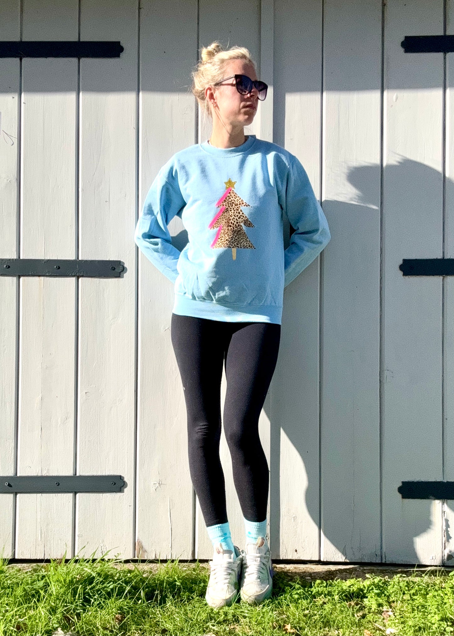 Adult Leopard Print Christmas Tree Sweatshirt