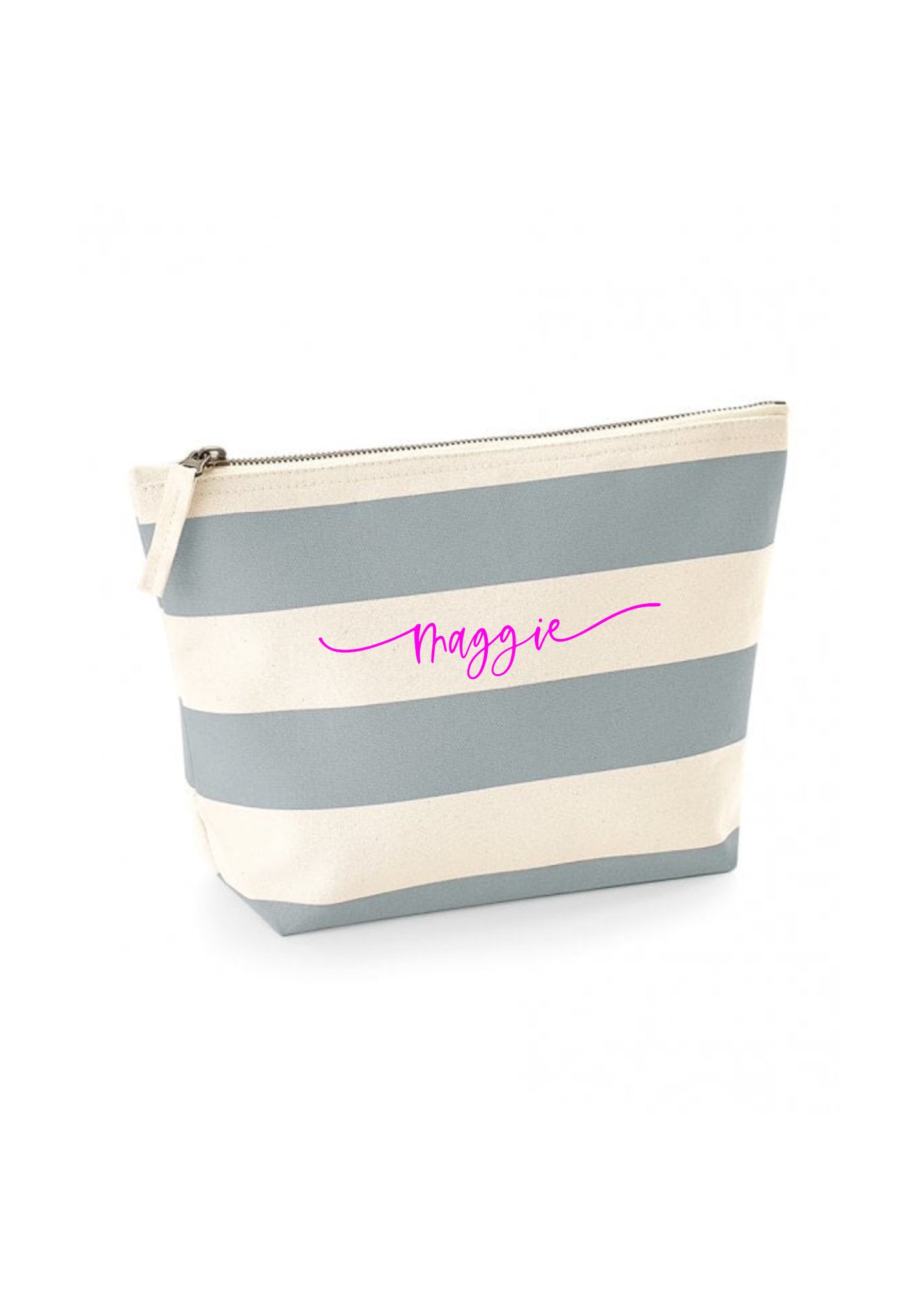 Personalised Name Striped Wash Bag