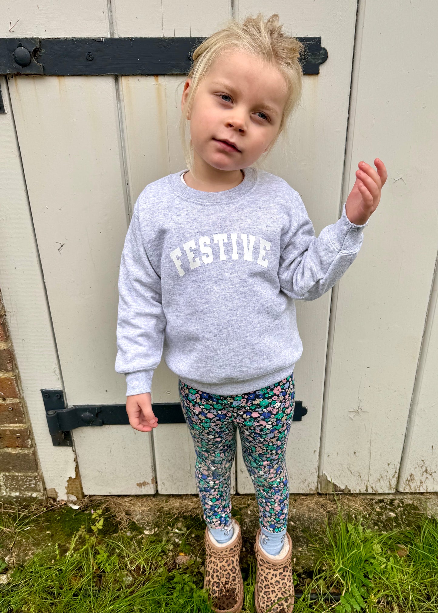 Kids Festive Varsity Sweatshirt