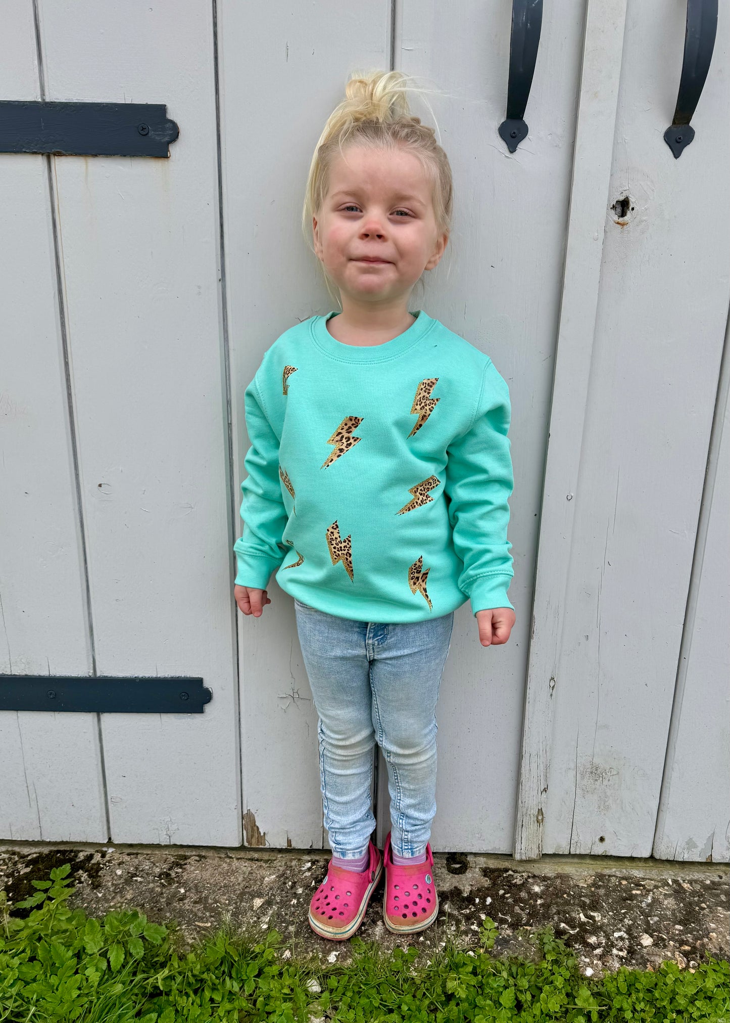 Kids Leopard Lightening Bolt Sweatshirt