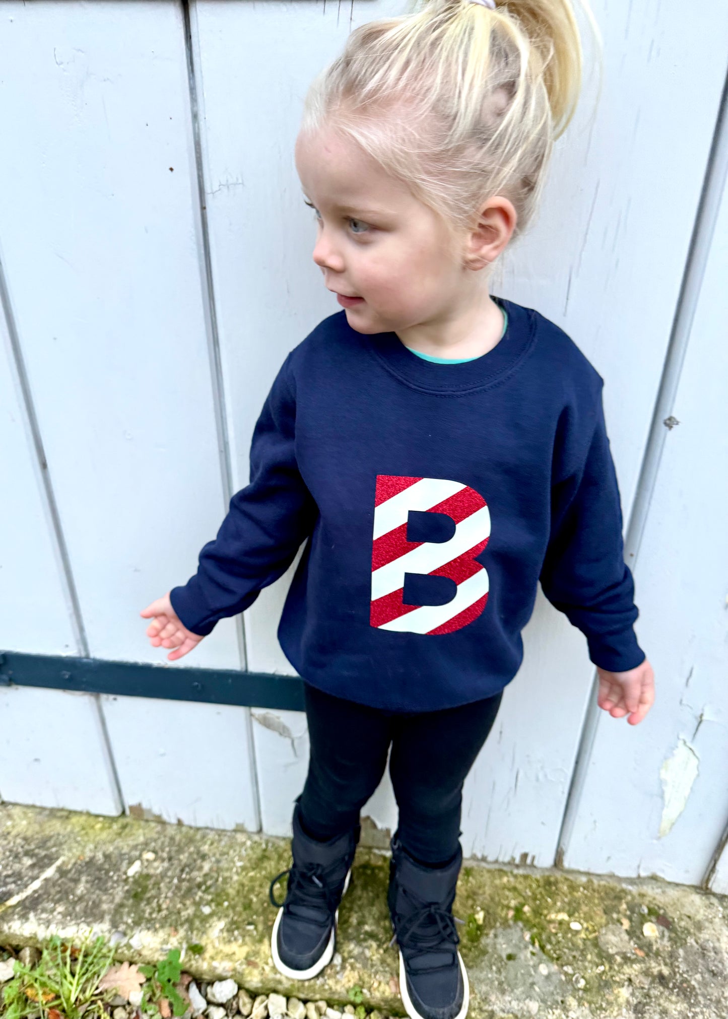 Kids Christmas Initial Sweatshirt
