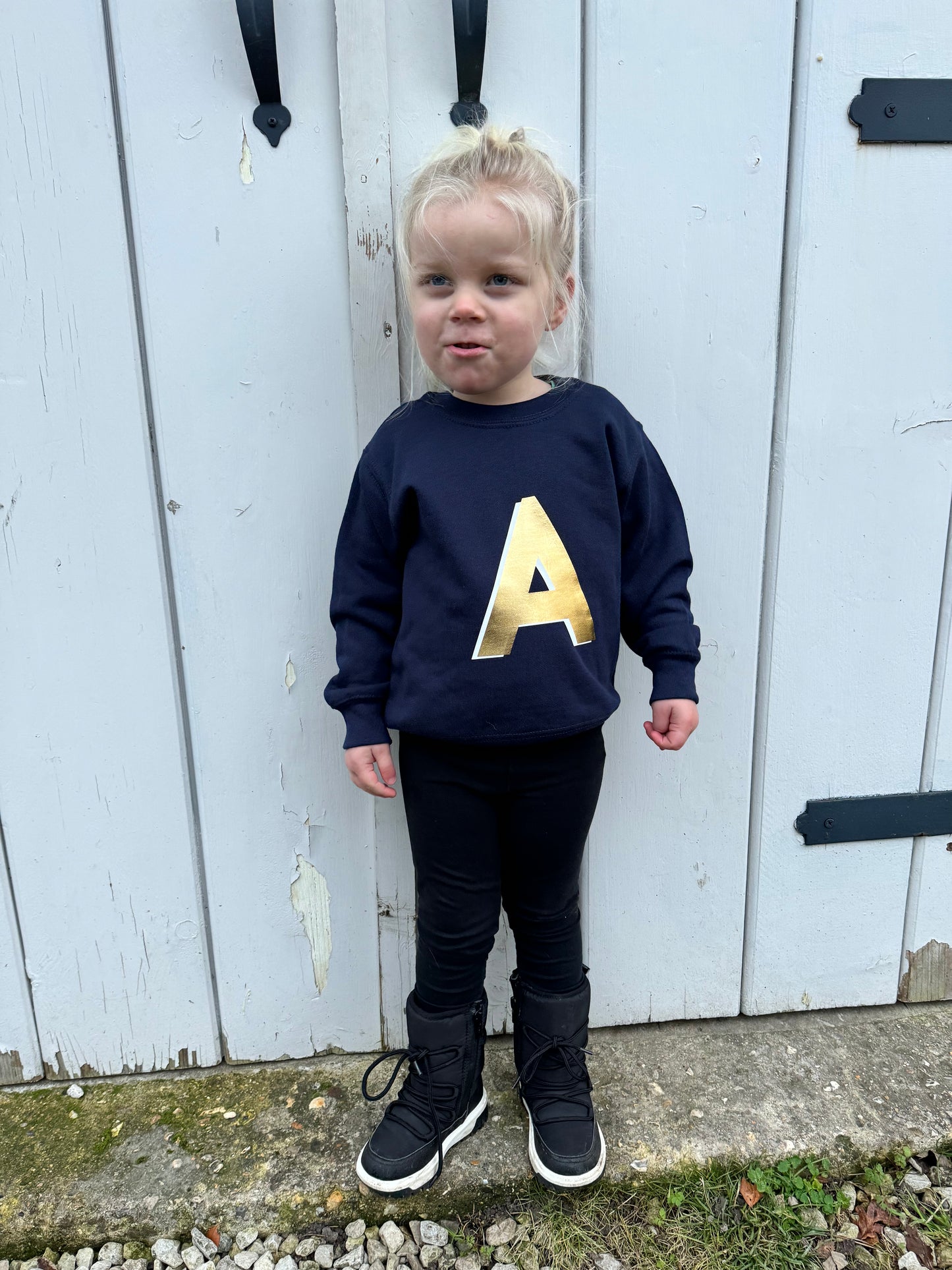Kids Personalised Gold Initial Sweatshirt