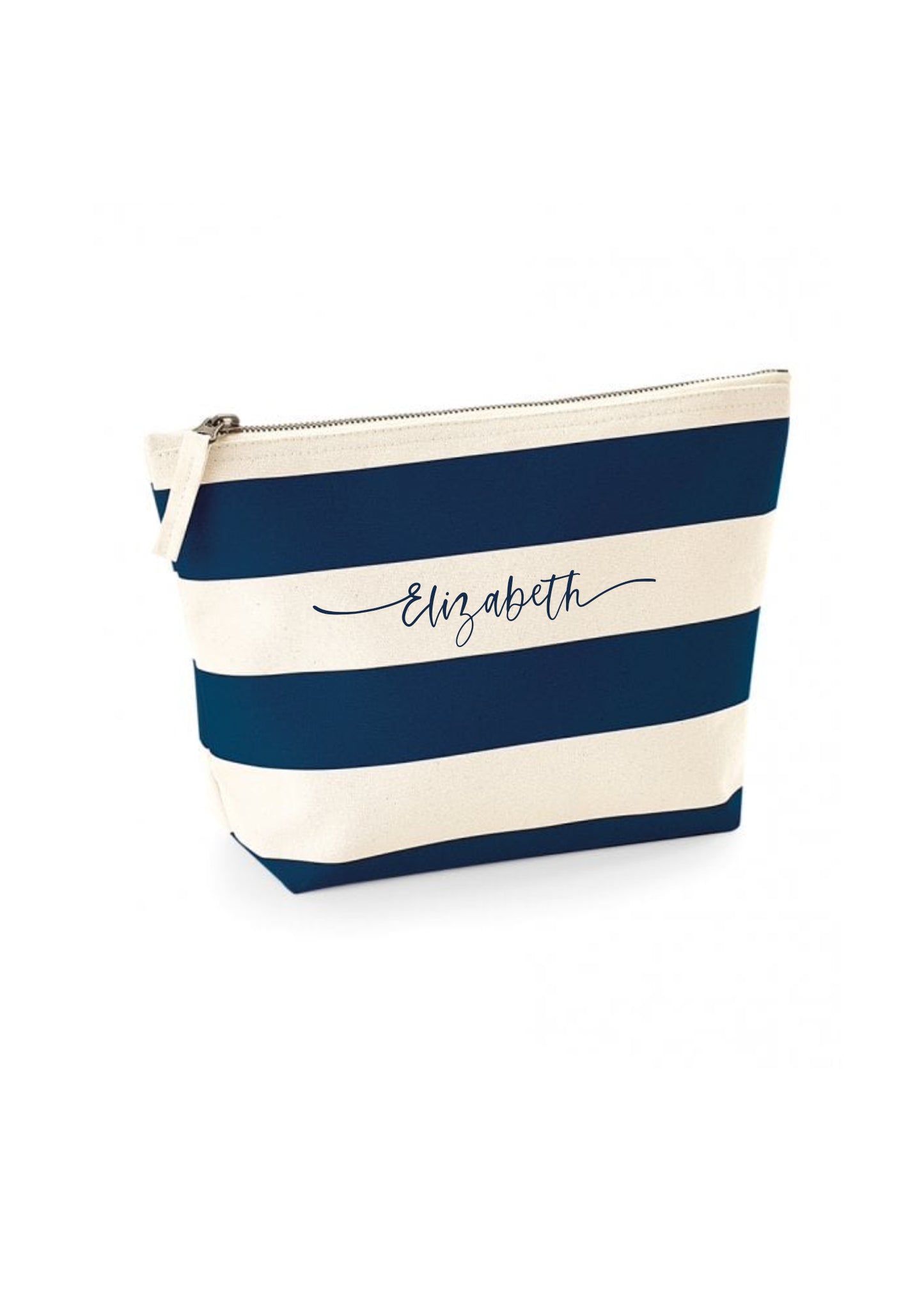 Personalised Name Striped Wash Bag