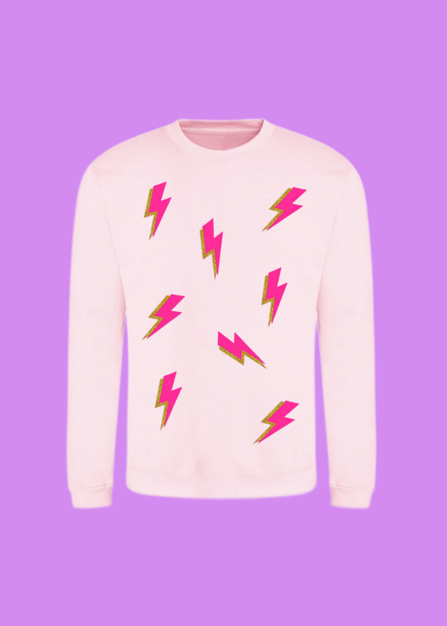 Kids Neon Pink Lightening Bolt Sweatshirt