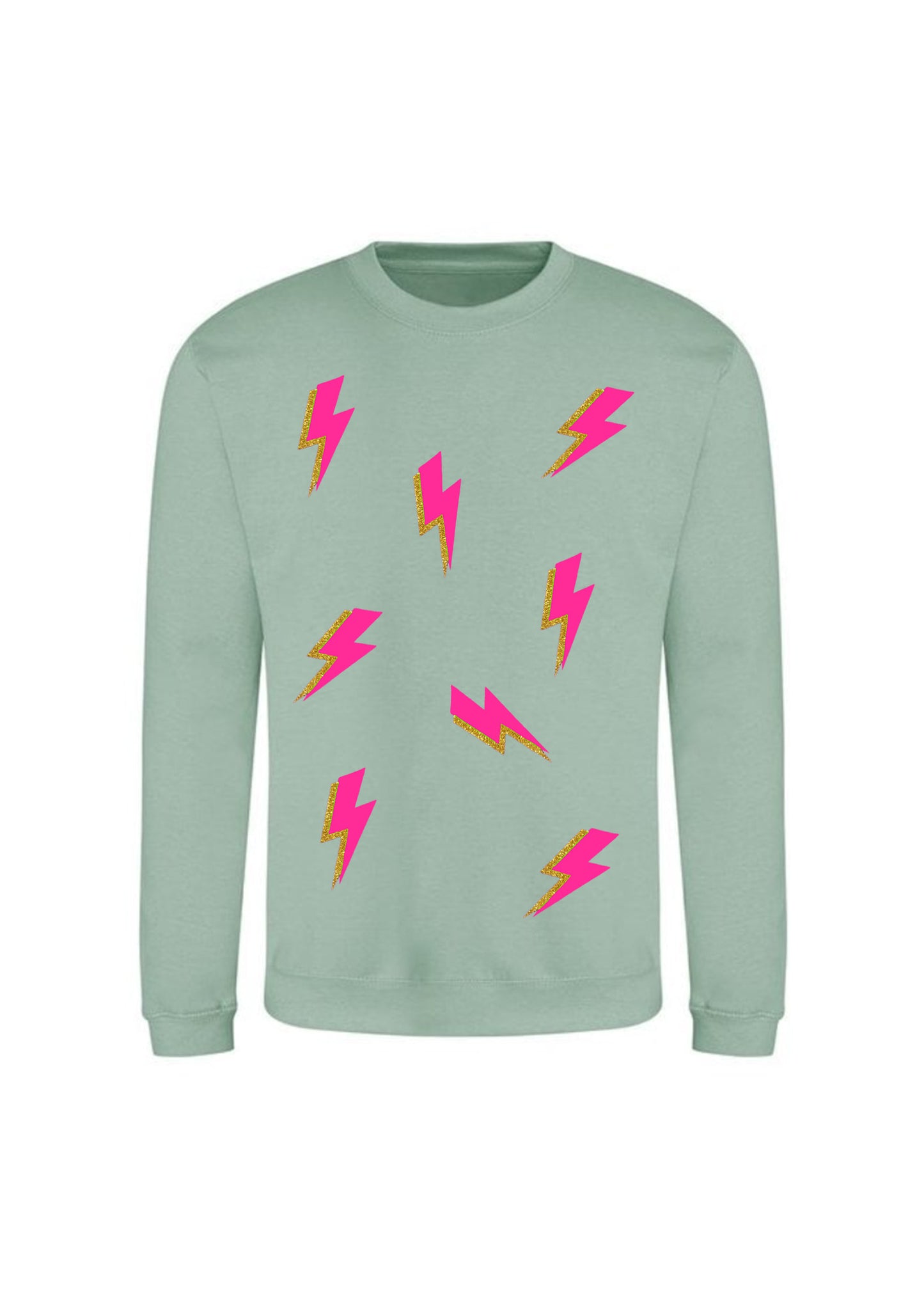 Kids Neon Pink Lightening Bolt Sweatshirt