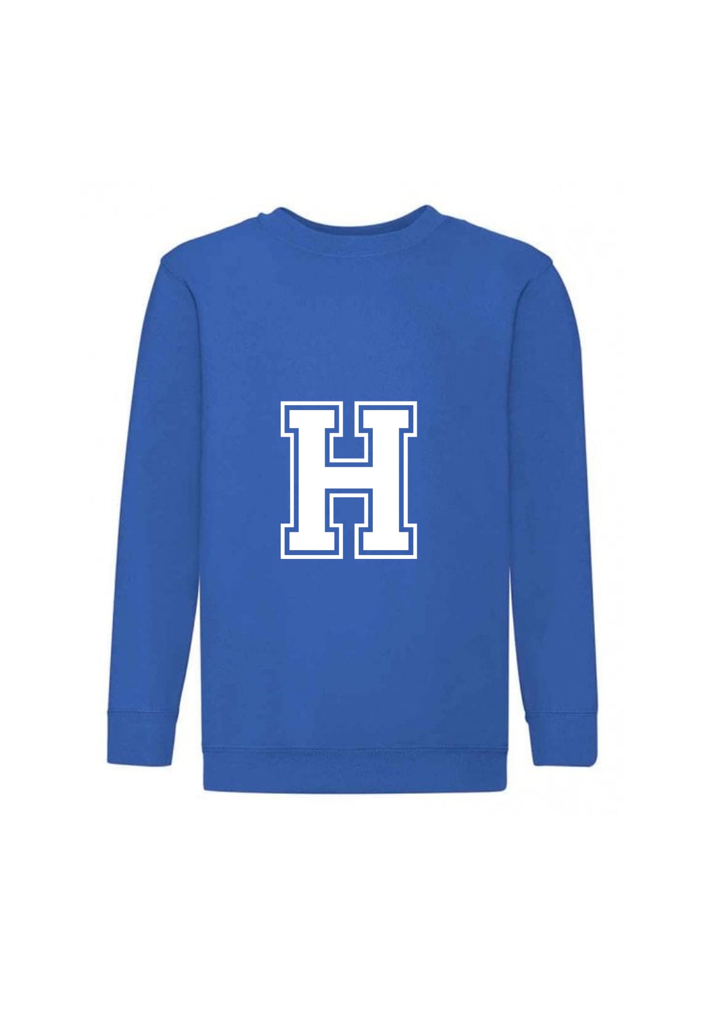 Kids Personalised White Varsity Initial Sweatshirt