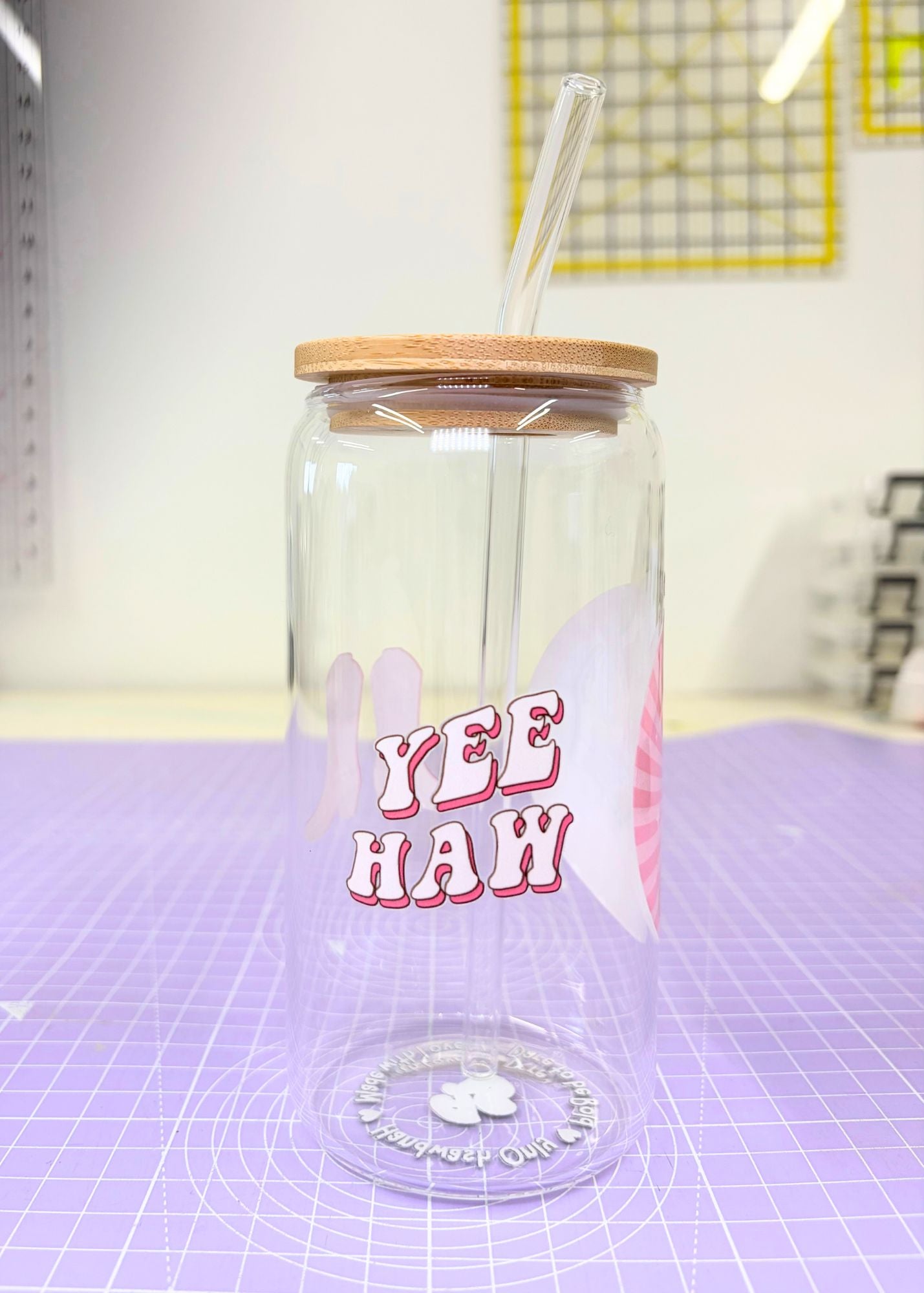 Pink Cowboy Iced Coffee Cup