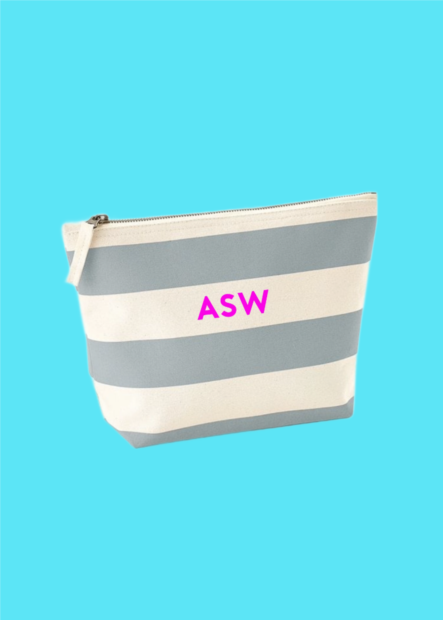 Personalised Initial Striped Wash Bag