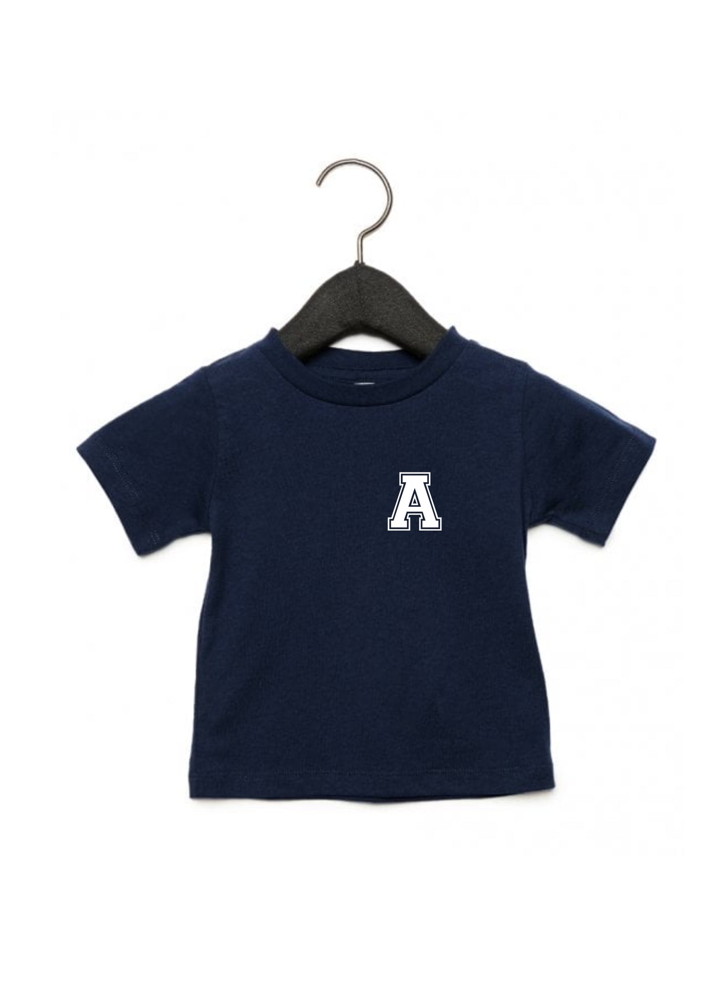 Baby / Kids Personalised Varsity Pocket Initial T-Shirt