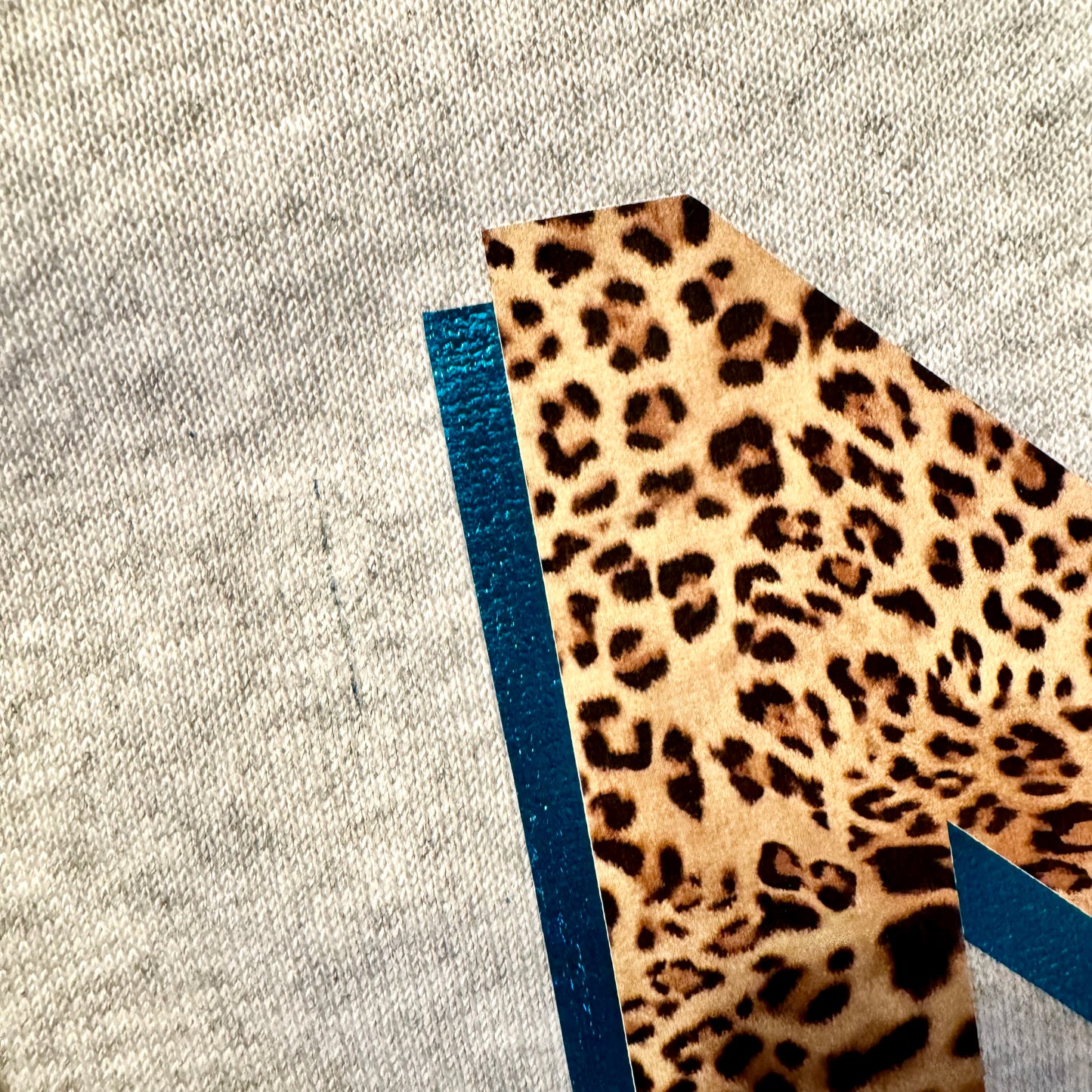 SALE Kids Personalised Metallic Turquoise Leopard Print Initial Sweatshirt - 5-6 years