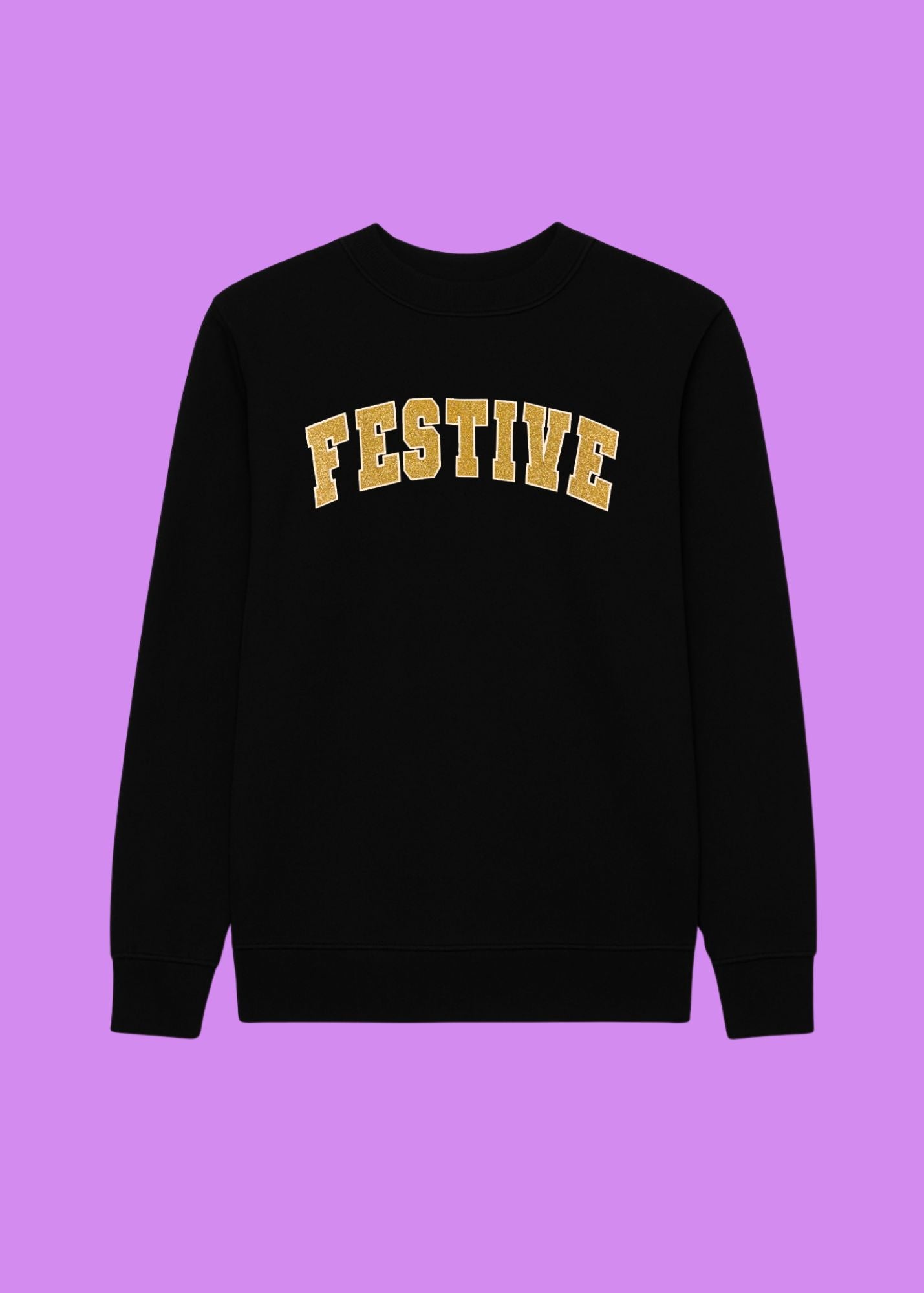 Adult Glitter Festive Varsity Sweatshirt