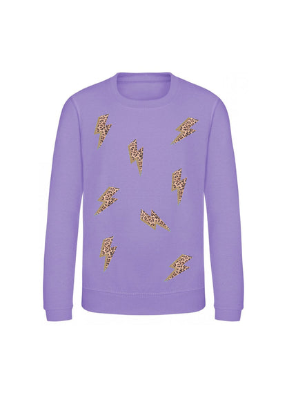 Kids Leopard Lightening Bolt Sweatshirt