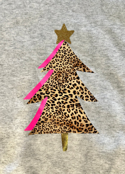 Adult Leopard Print Christmas Tree Sweatshirt