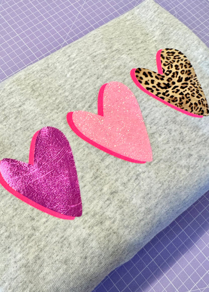 SALE Adult Three Hearts Sweatshirt - Extra Large