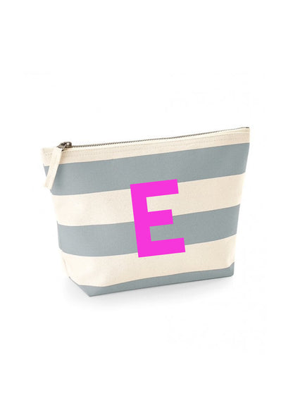 Personalised Single Initial Striped Wash Bag