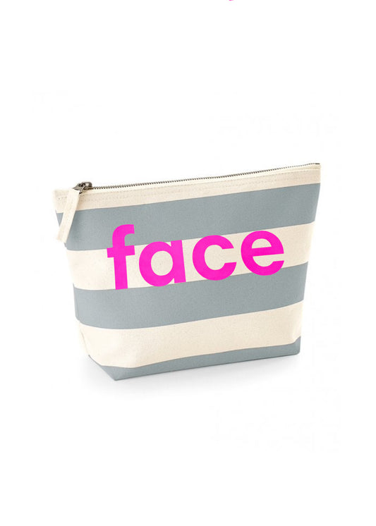 Face Striped Wash Bag