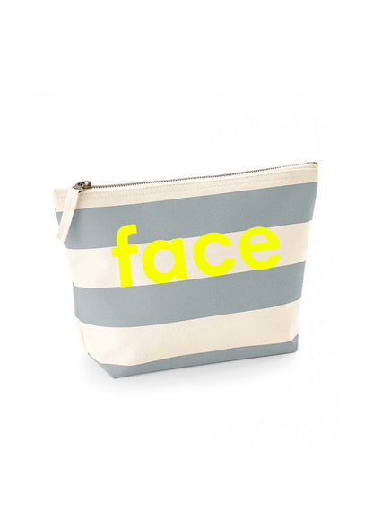 Face Striped Wash Bag