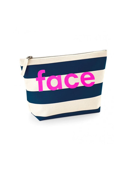 Face Striped Wash Bag