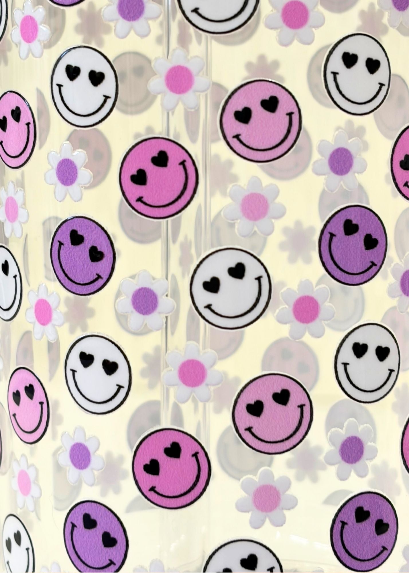 Pink Smiley Iced Coffee Cup