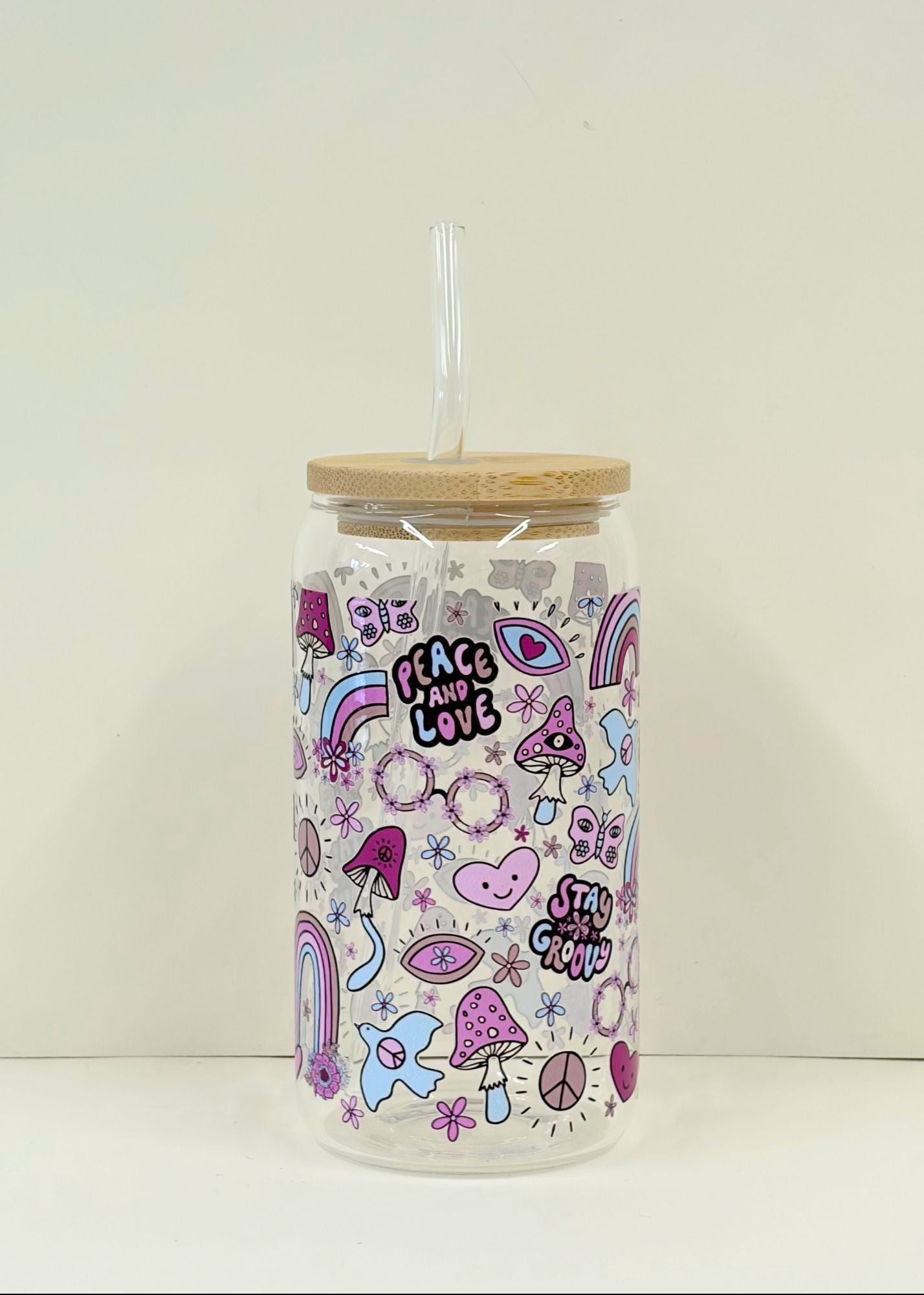 Peace + Love Retro Iced Coffee Cup