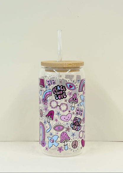 Peace + Love Retro Iced Coffee Cup