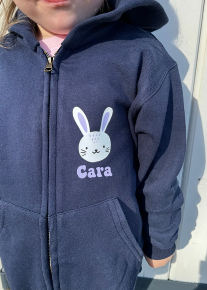 Kids Bunny Zip Up Hoodie