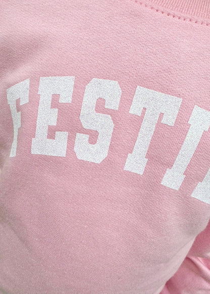 Kids Glitter Festive Varsity Sweatshirt