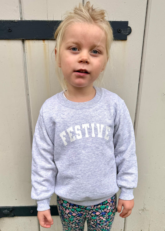 Kids Festive Varsity Sweatshirt