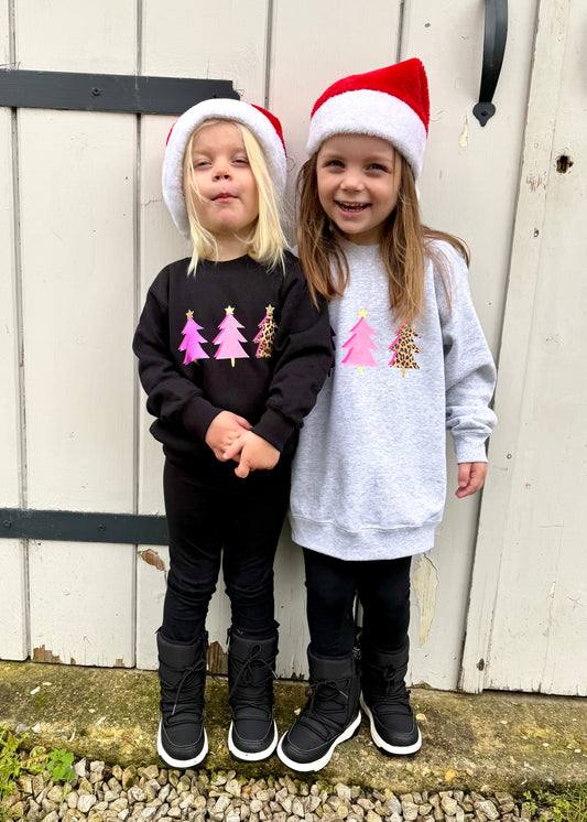 Kids Three Christmas Tree Sweatshirt