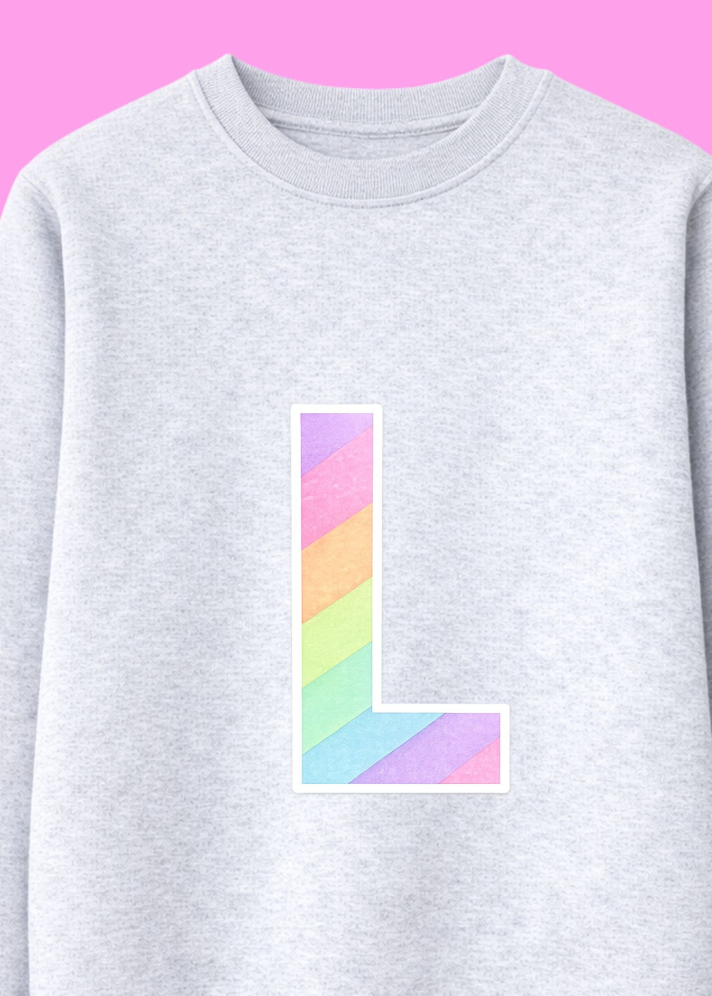 Kids Personalised Glitter Rainbow Initial Sweatshirt