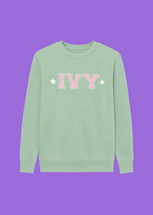 Kids Personalised Varsity Glitter Name Sweatshirt