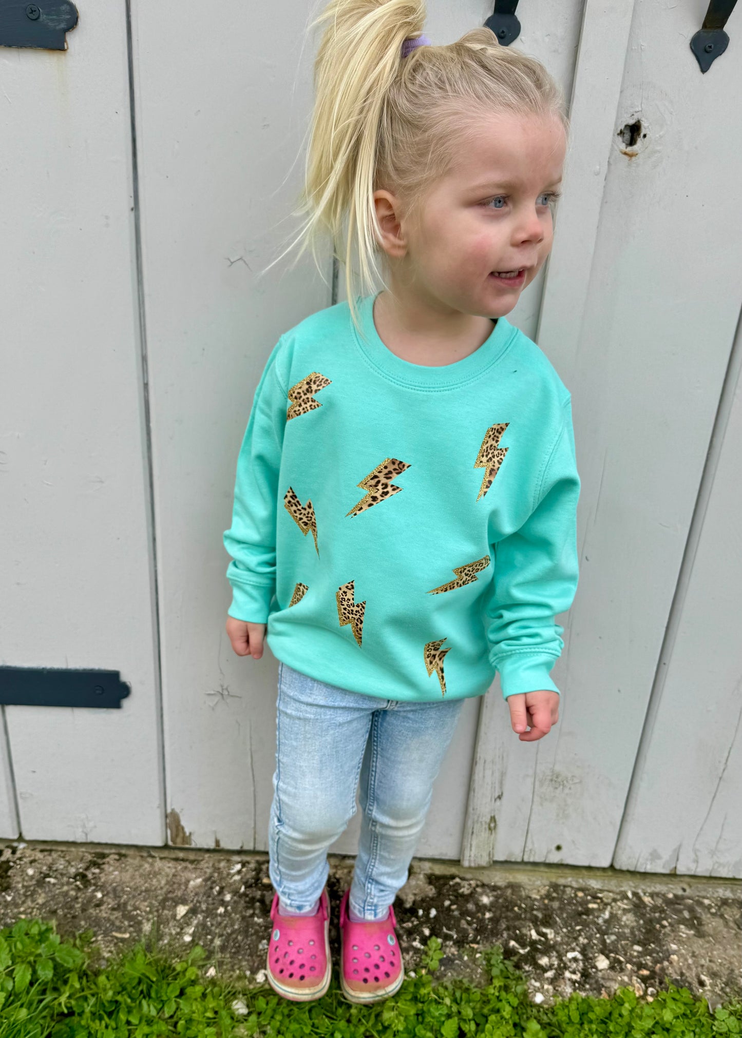 Kids Leopard Lightening Bolt Sweatshirt