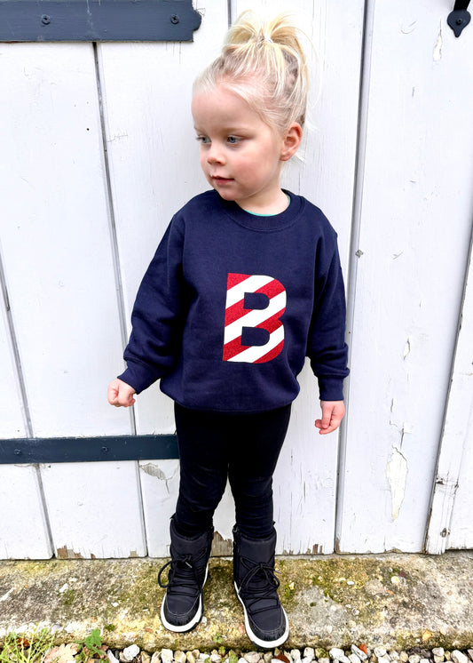 Kids Christmas Initial Sweatshirt