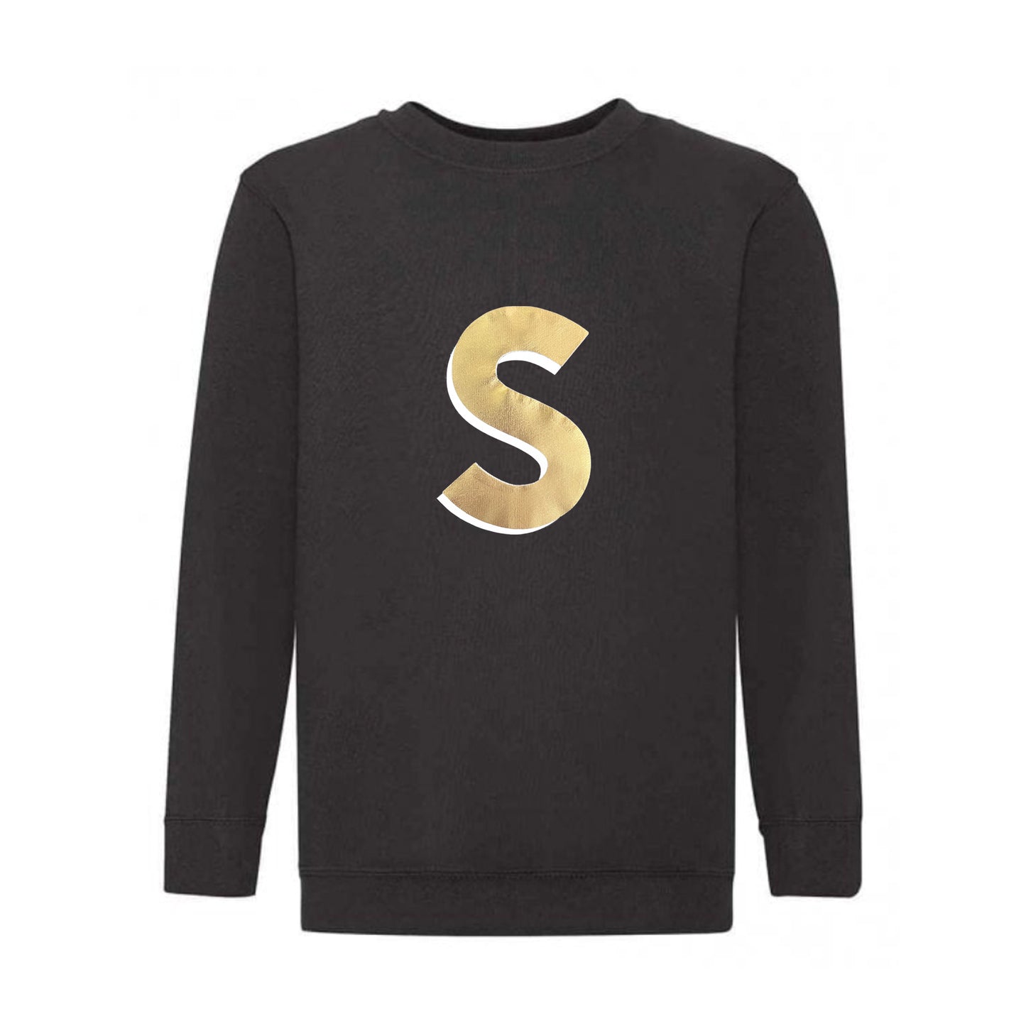 Kids Personalised Gold Initial Sweatshirt