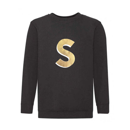 Kids Personalised Gold Initial Sweatshirt