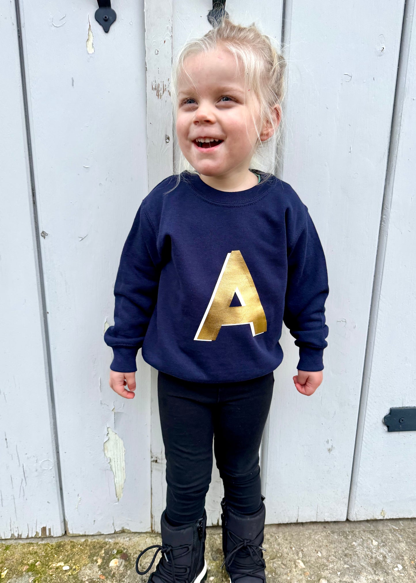 Kids Personalised Gold Initial Sweatshirt
