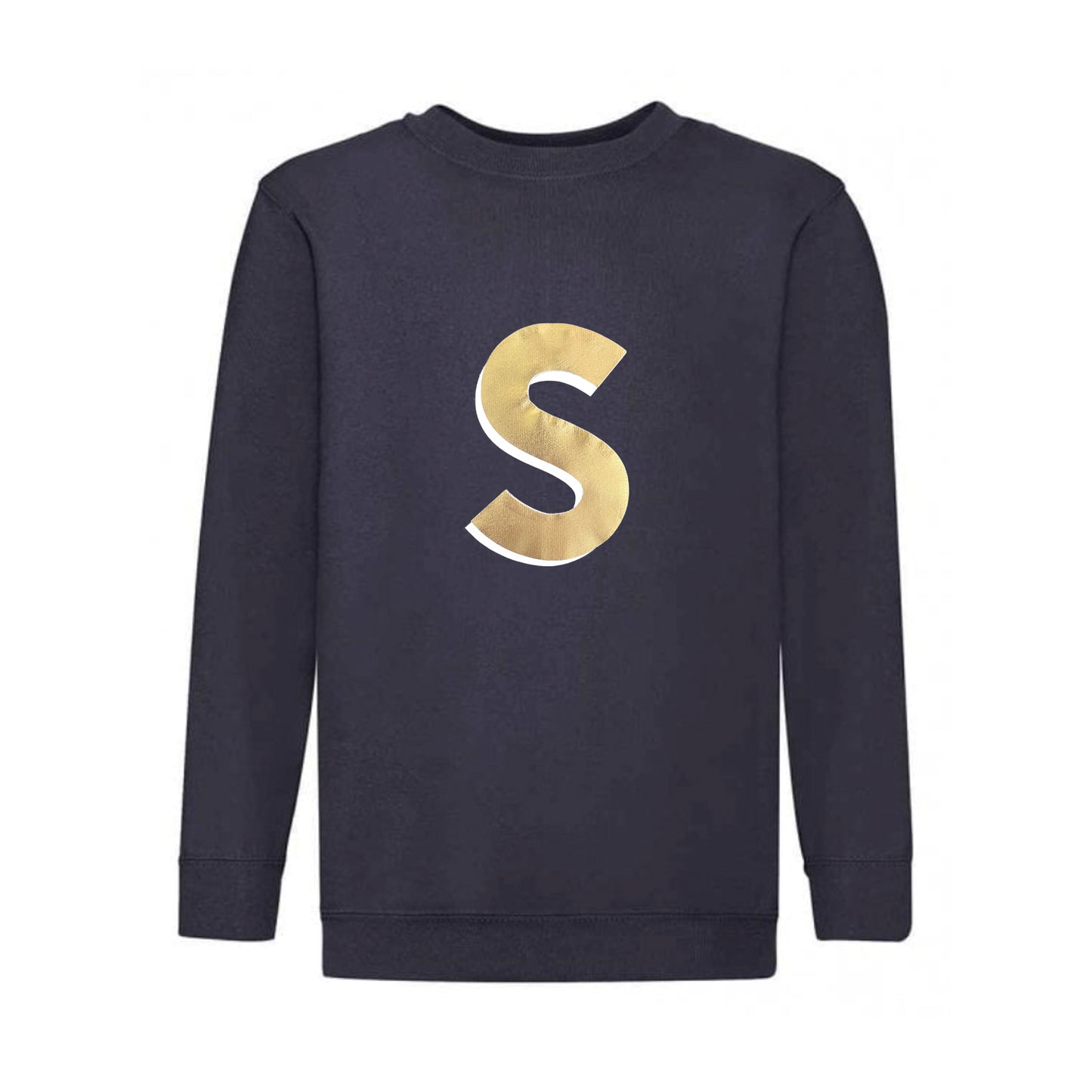 Kids Personalised Gold Initial Sweatshirt