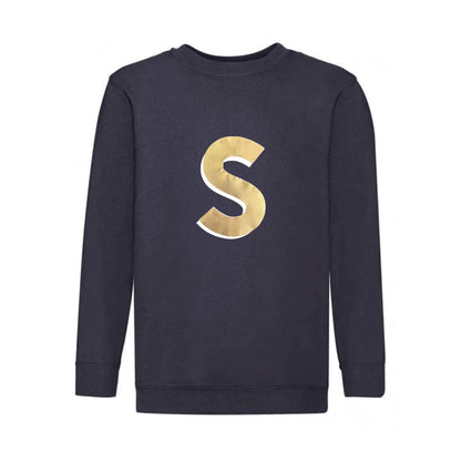Kids Personalised Gold Initial Sweatshirt