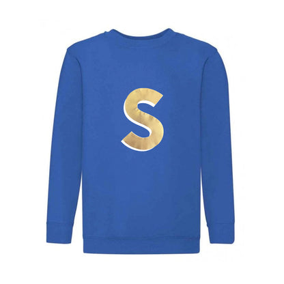 Kids Personalised Gold Initial Sweatshirt