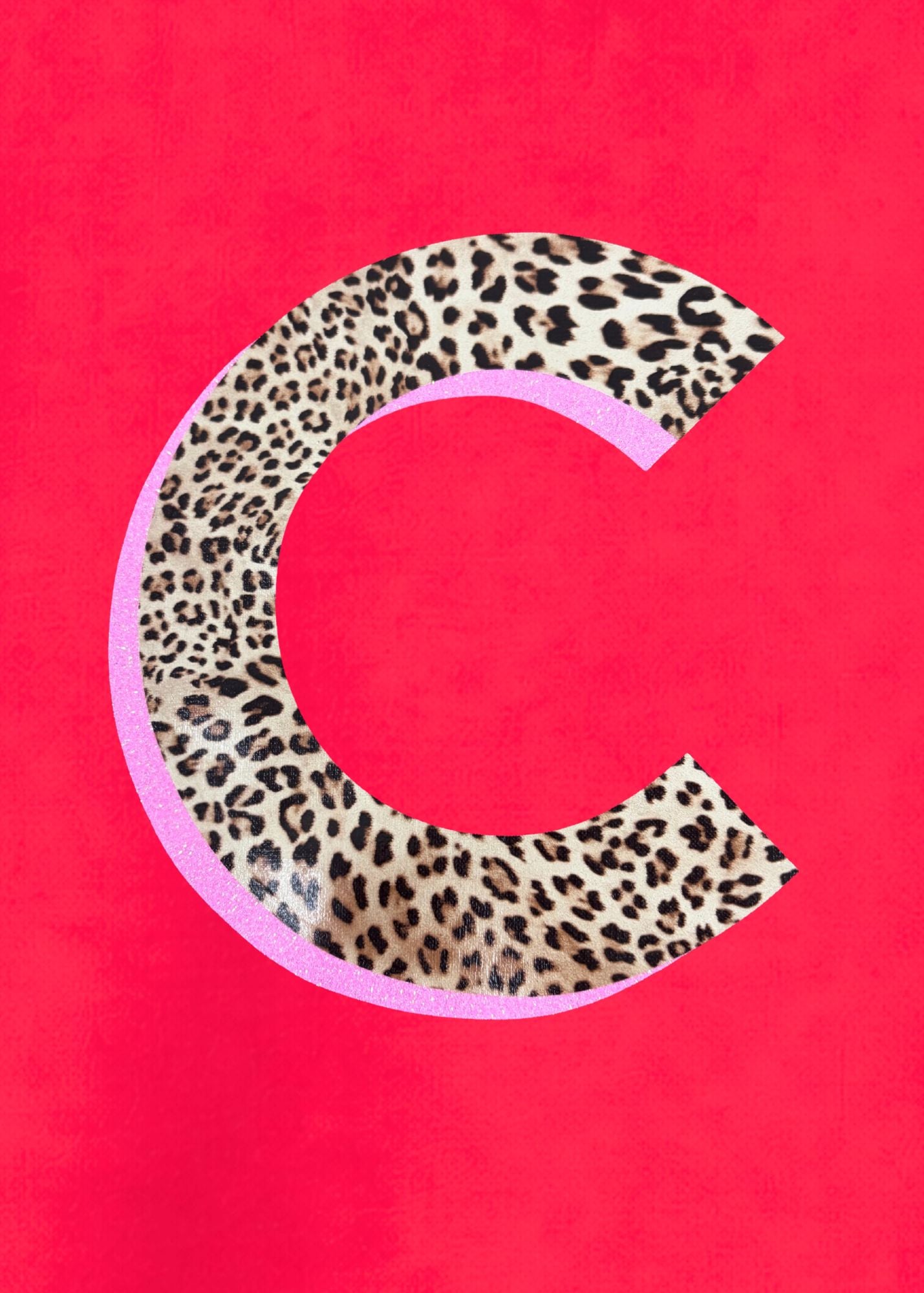 Kids Personalised Glitter Leopard Print Initial Sweatshirt