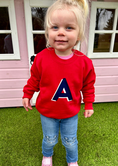 Kids Personalised Navy Initial Sweatshirt