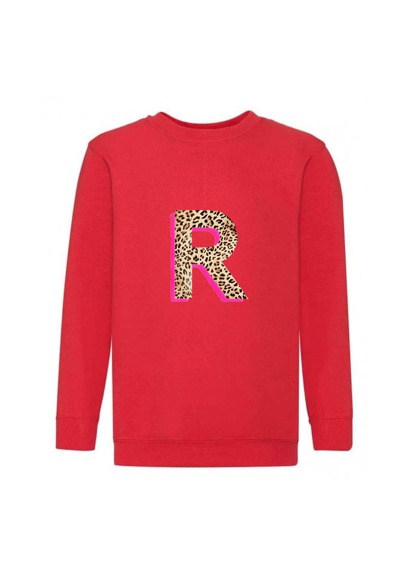 Adult Personalised Neon Leopard Print Initial Sweatshirt