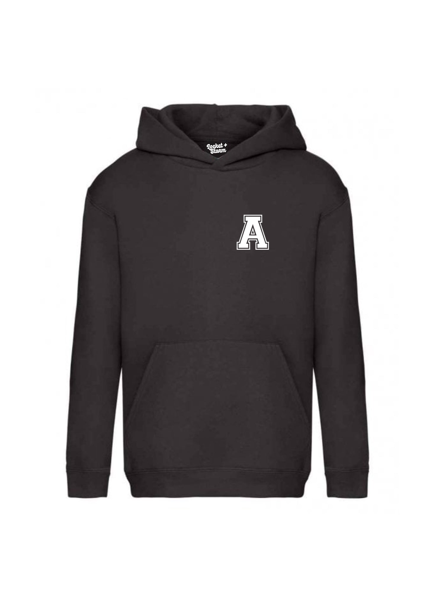 Kids Personalised Varsity Pocket Initial Hoodie