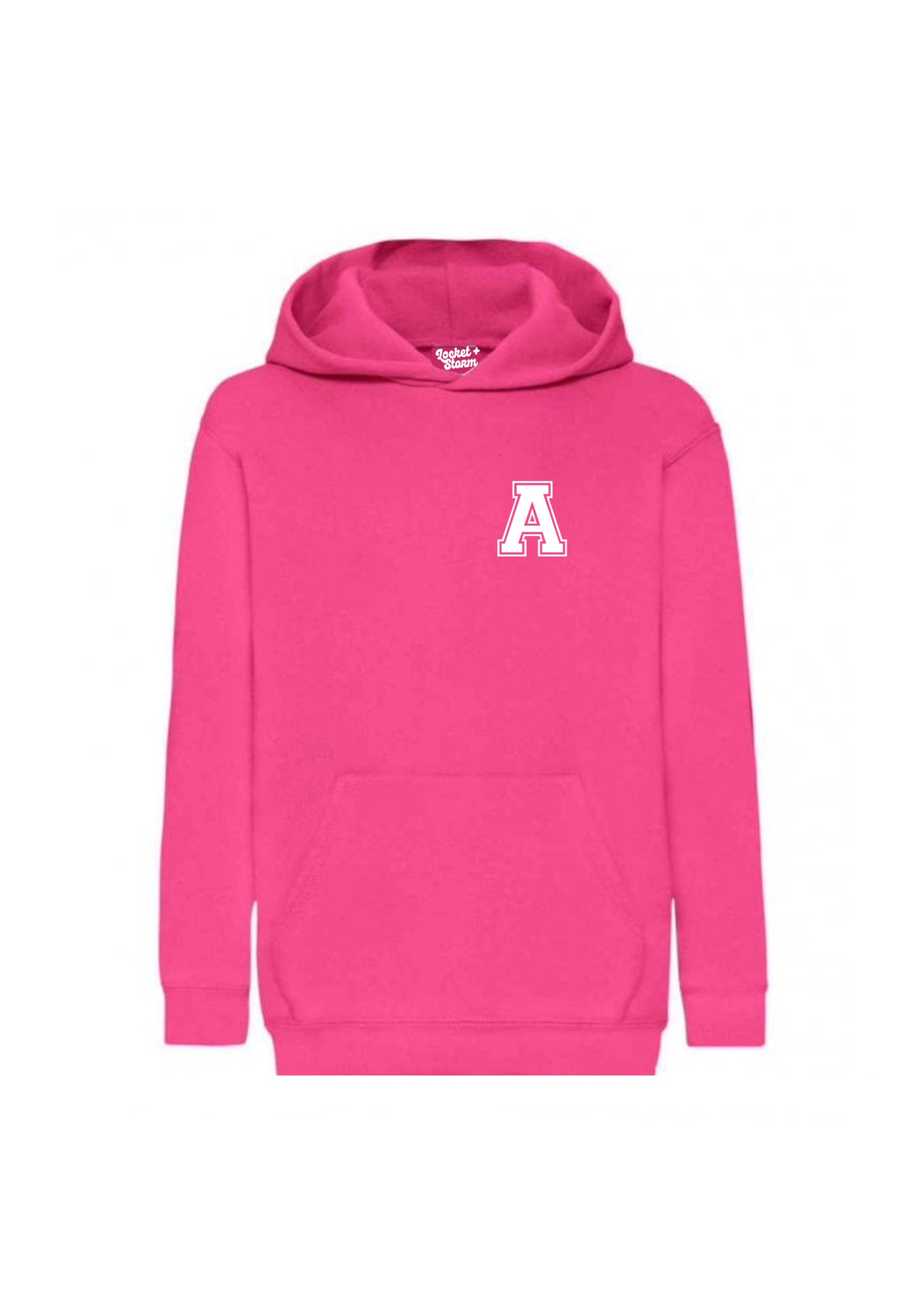 Kids Personalised Varsity Pocket Initial Hoodie