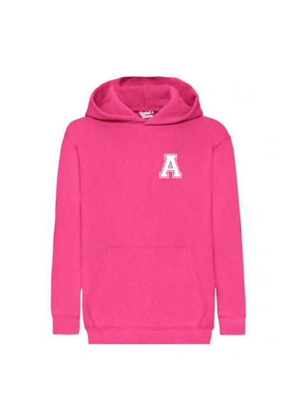 Kids Personalised Varsity Pocket Initial Hoodie