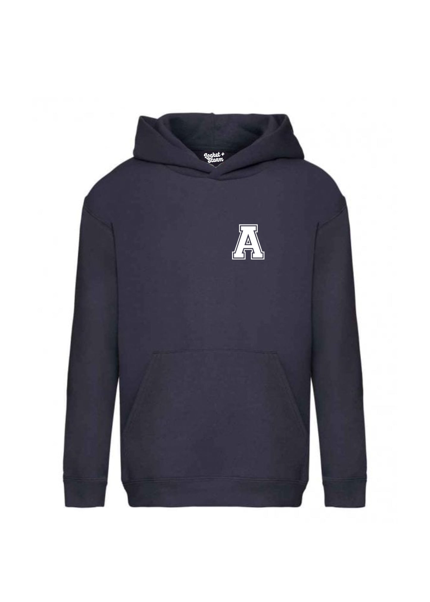 Kids Personalised Varsity Pocket Initial Hoodie