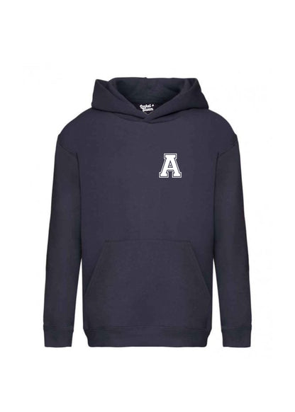 Kids Personalised Varsity Pocket Initial Hoodie