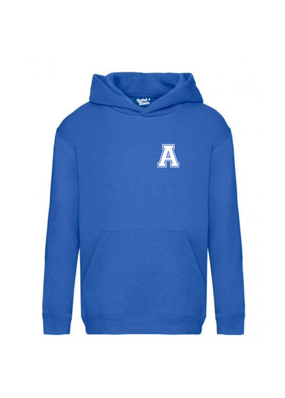 Kids Personalised Varsity Pocket Initial Hoodie